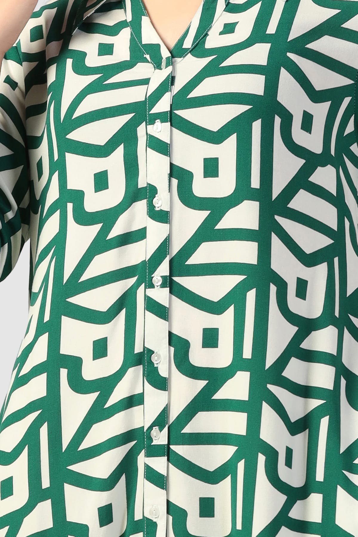 Printed Green Dress Women