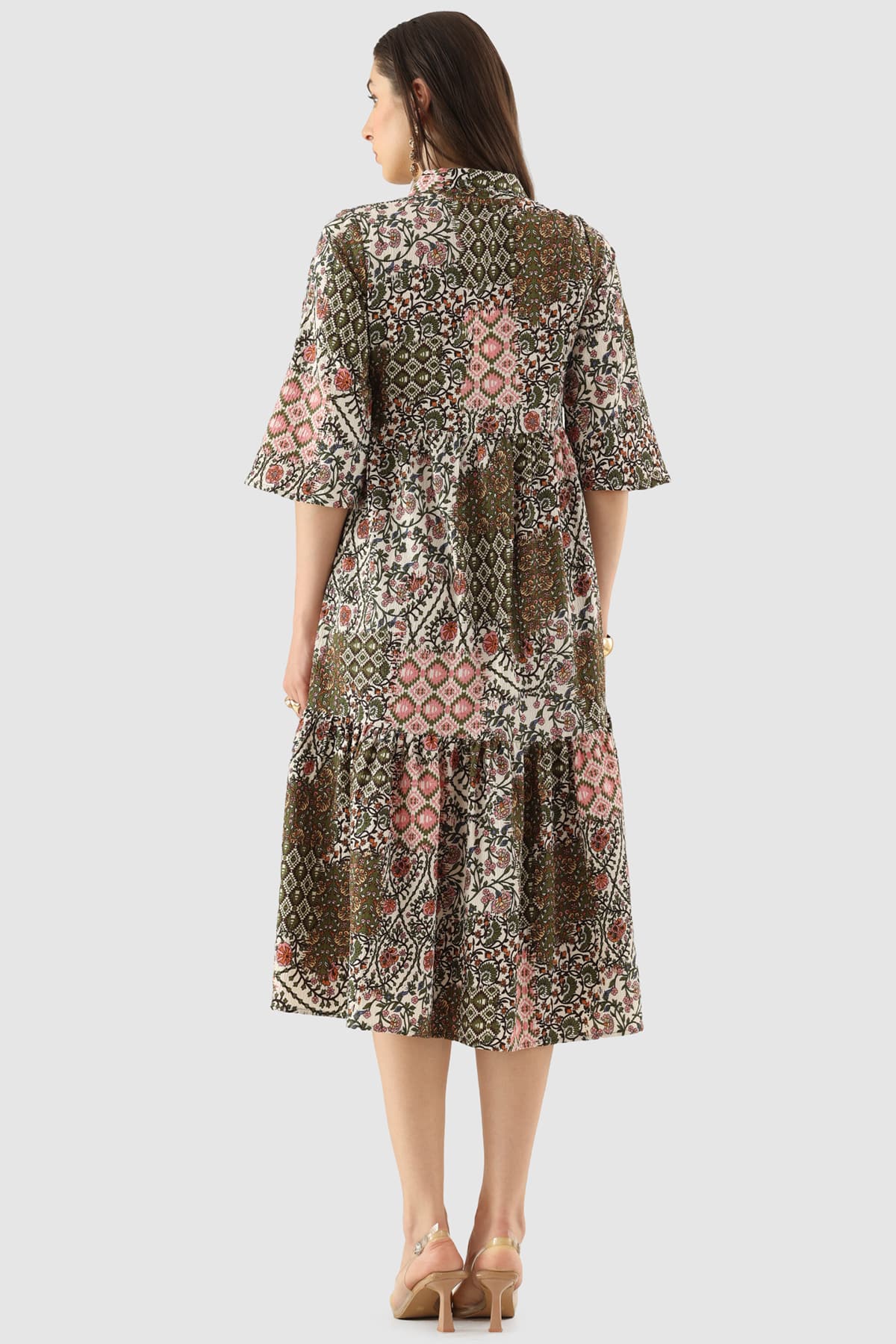 Printed Brown Dress For Women