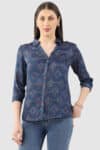 Printed Blue Shirt For Women