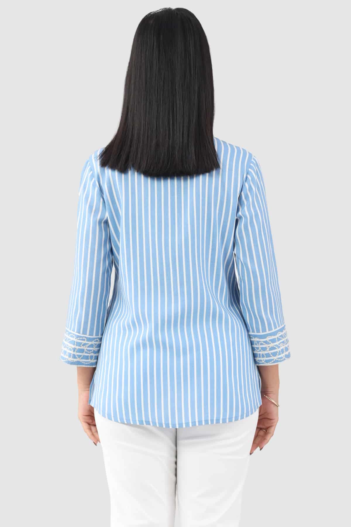 Striped Blue Shirt For Ladies