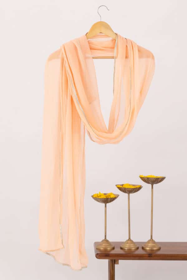 Solid Peach Colour Dupatta For Women
