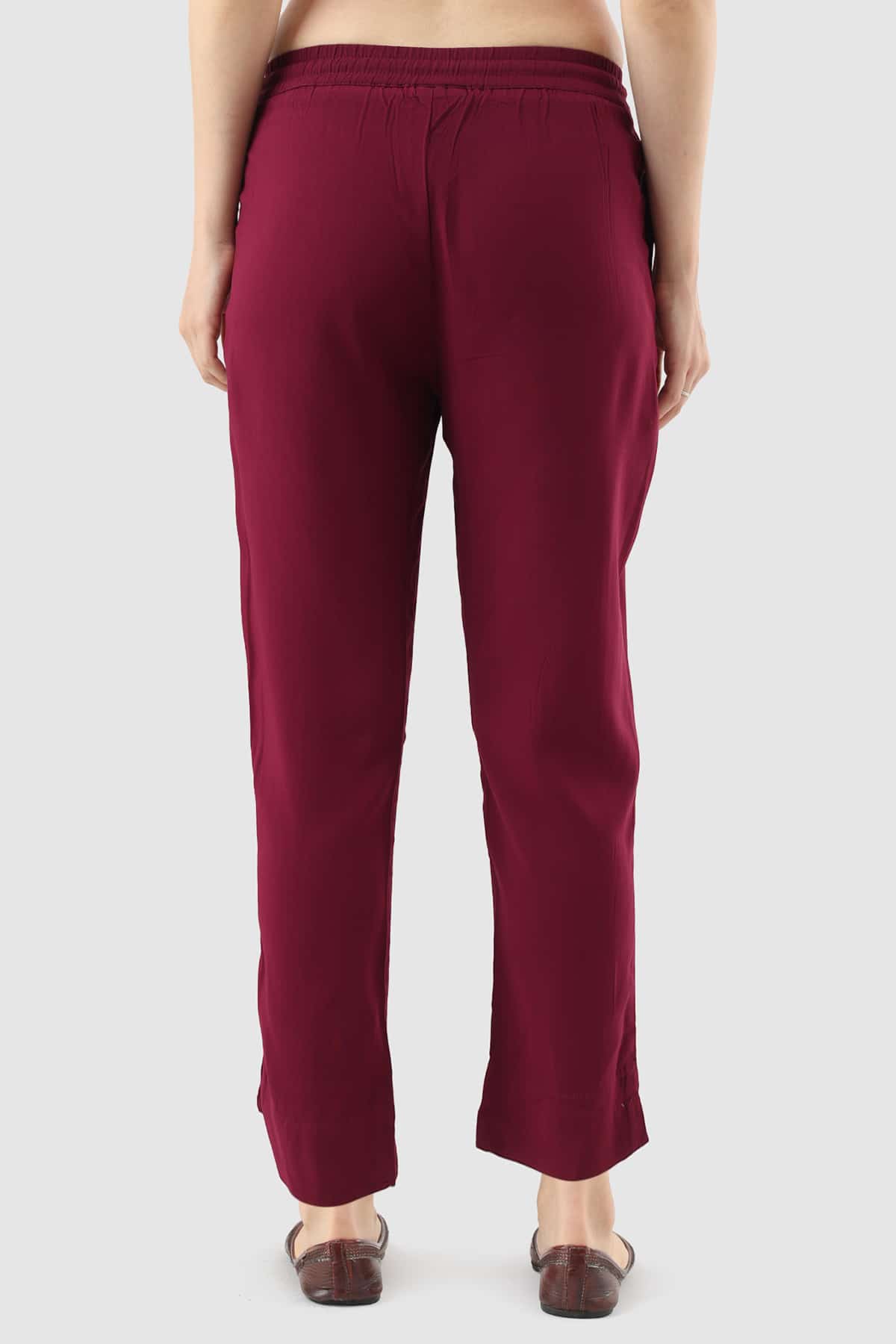 Magenta Solid Palazzo Women's Pants