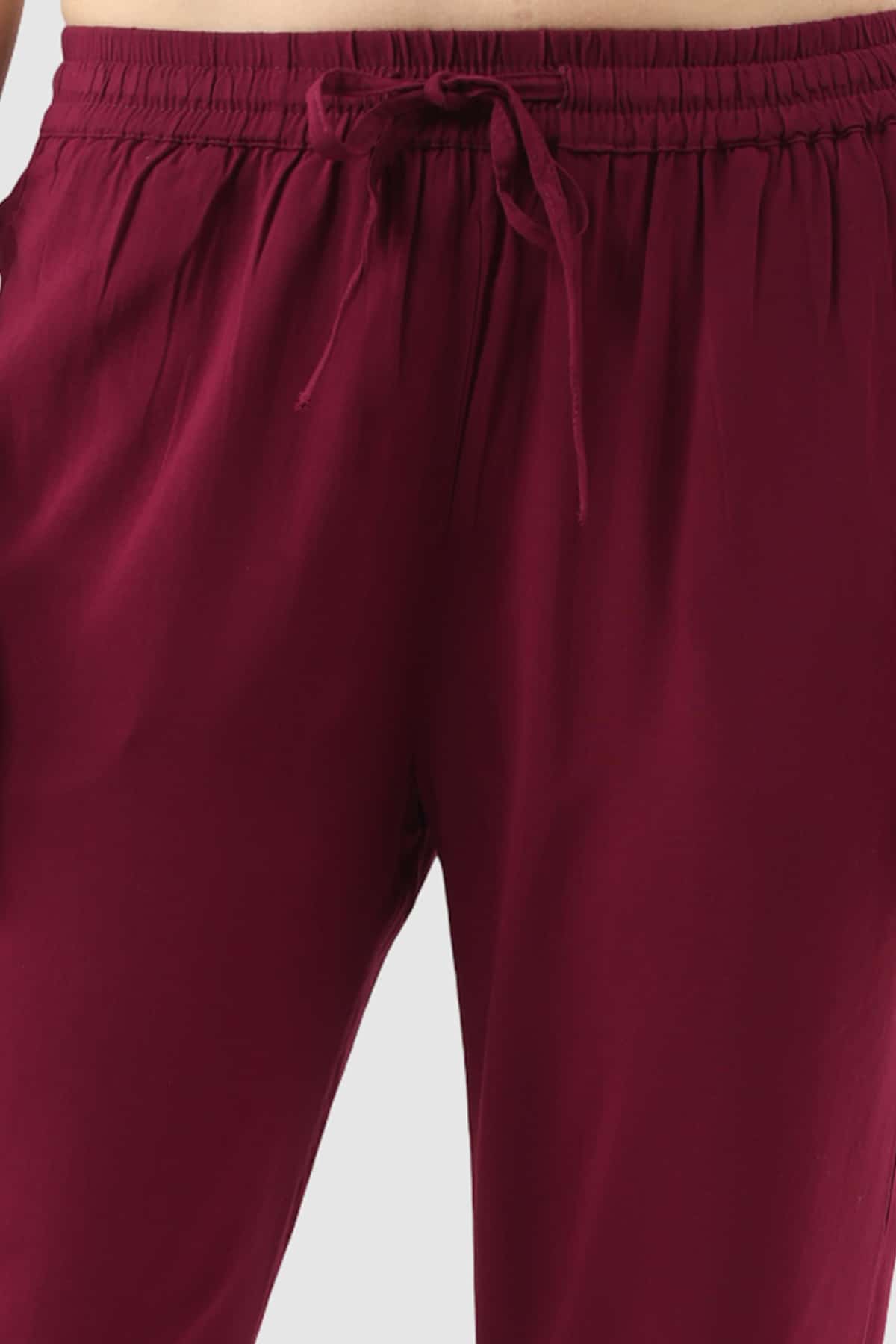 Magenta Solid Palazzo Women's Pants