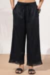 Solid Black Palazzo Pants Women