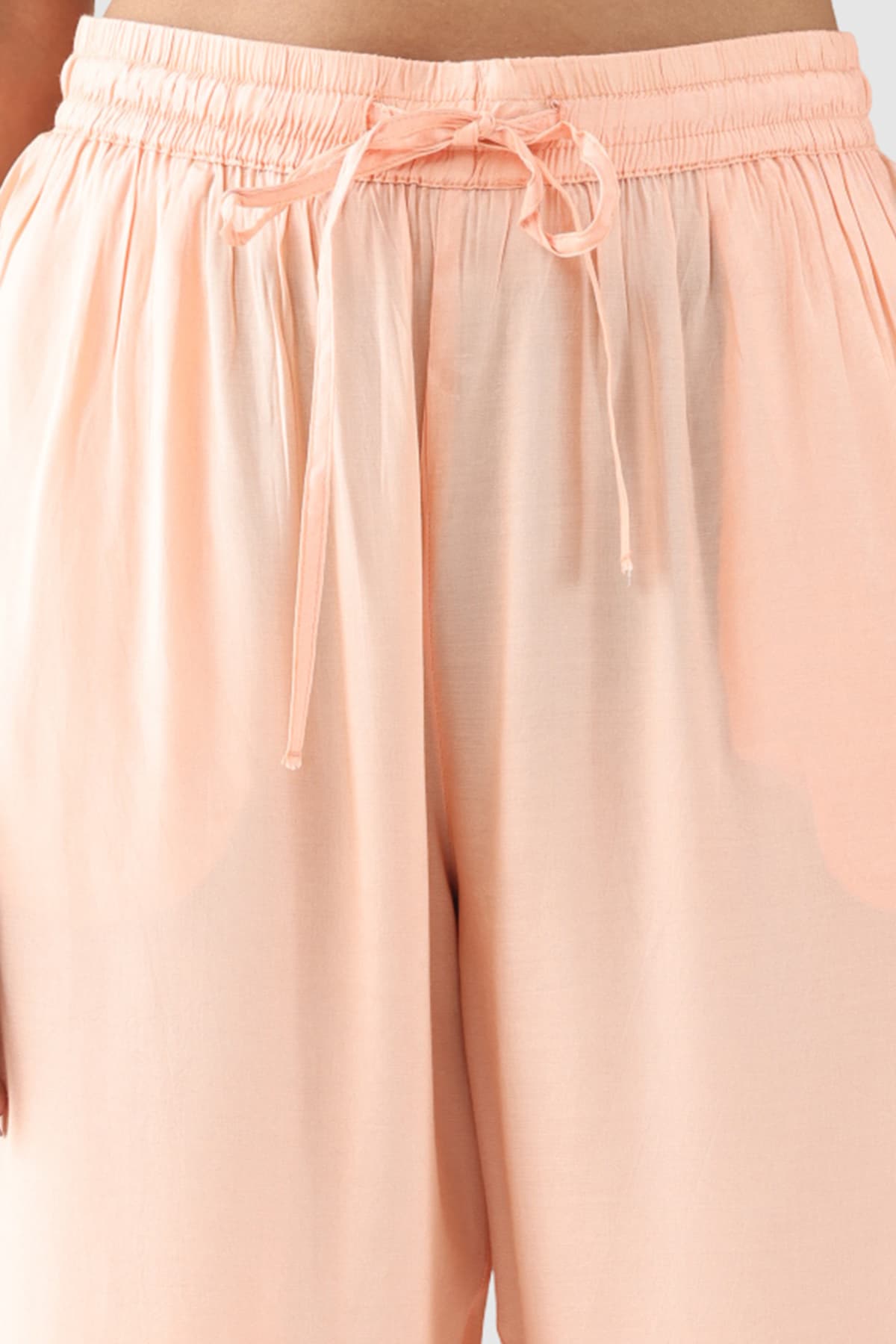 Solid Peach Palazzo For Women