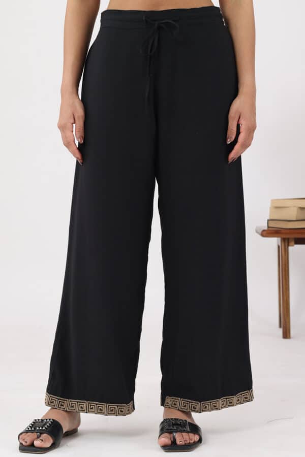 Solid Black Pants For Women