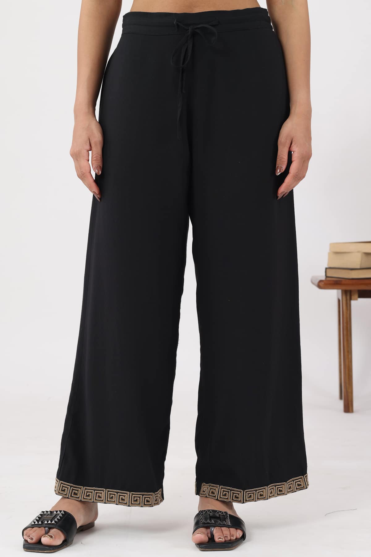 Solid Black Pants For Women