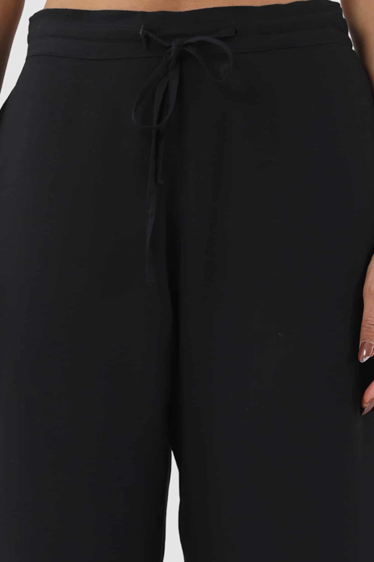 Solid Black Pants For Women
