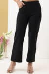 Solid Black Pants In Women