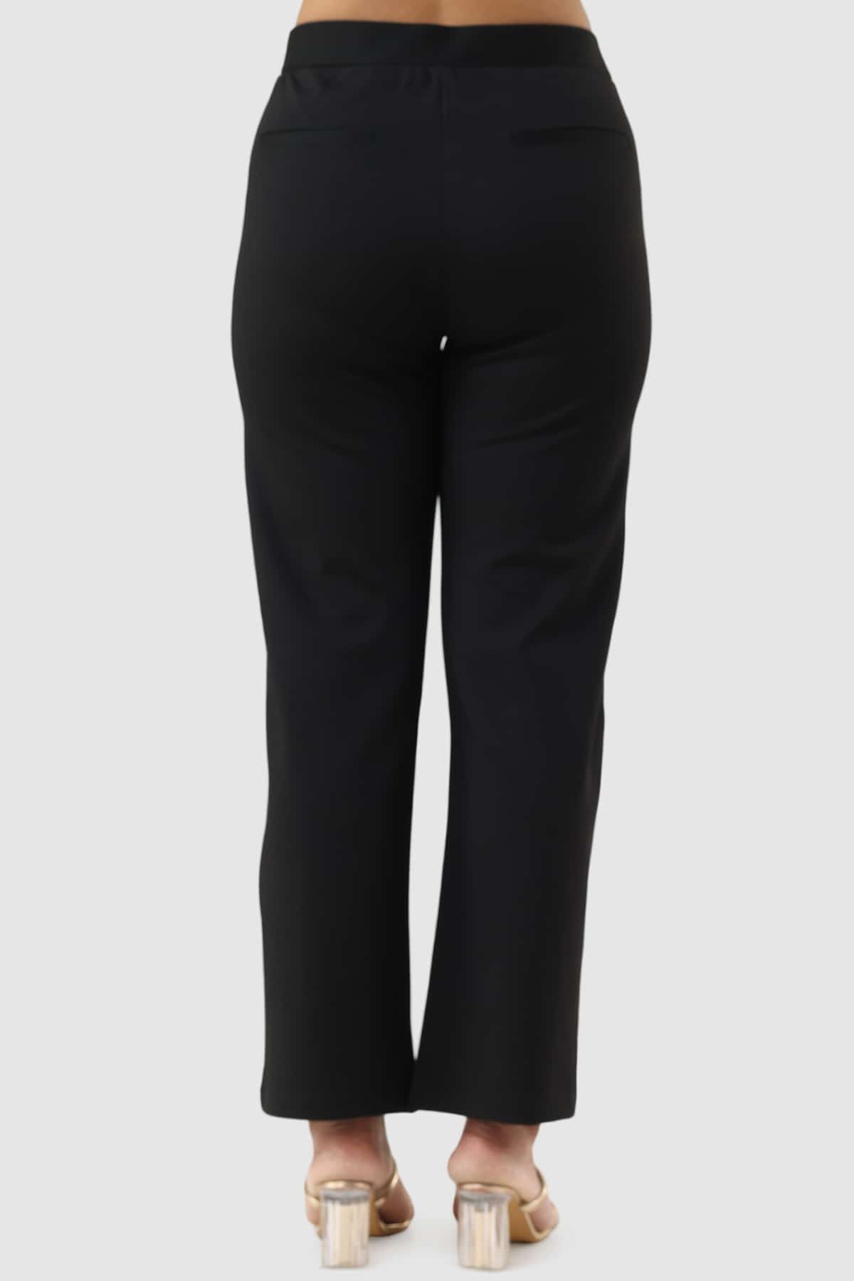 Solid Black Pants In Women