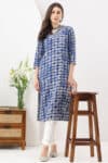 Embroidered Blue Kurta For Ladies