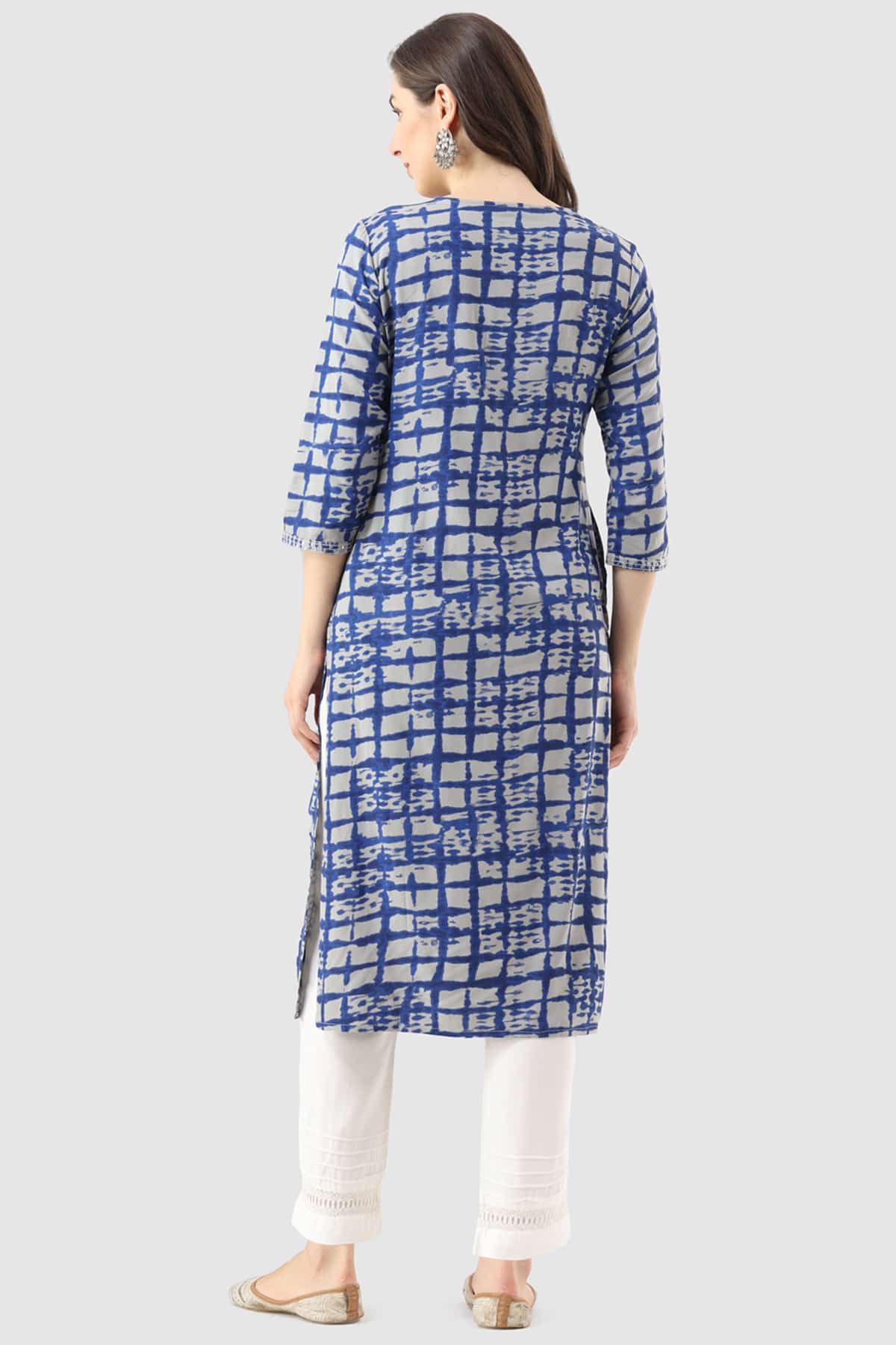 Embroidered Blue Kurta For Ladies