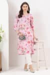Printed Pink Kurta Woman