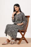 Printed Black Kurta For Woman