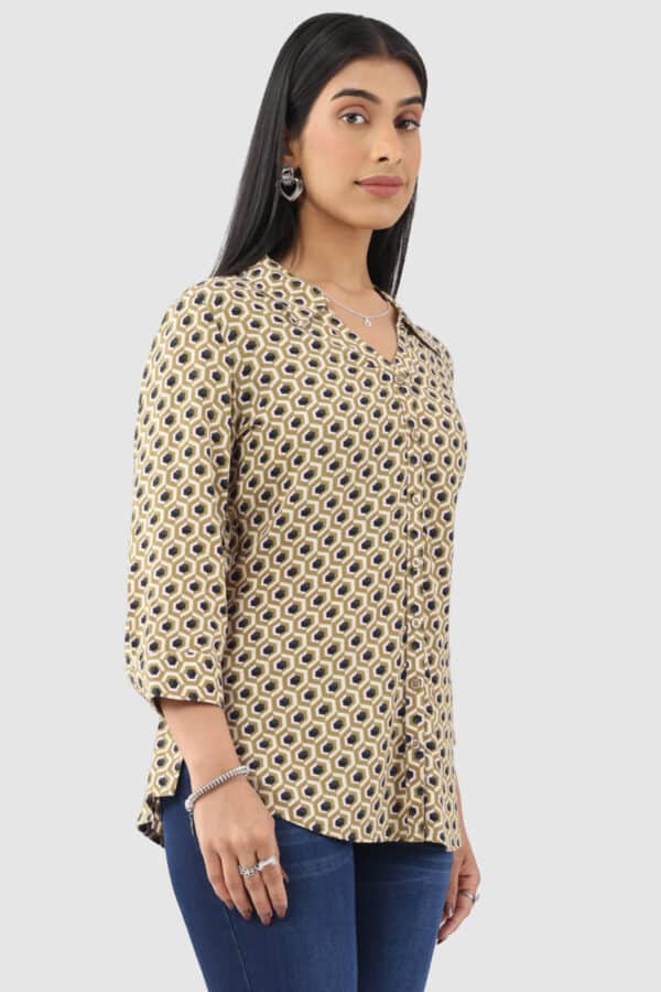 Printed Beige Shirt Women