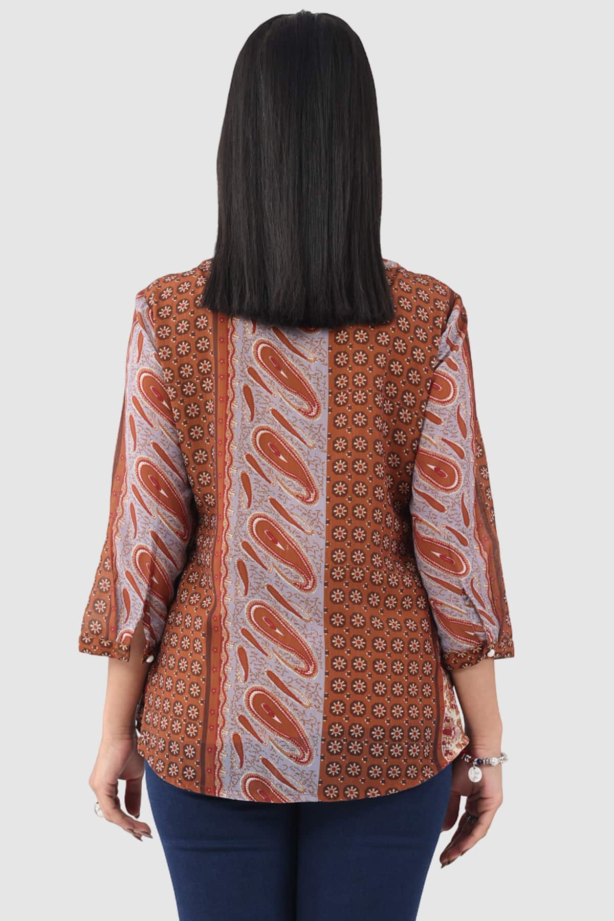 Printed Brown Shirt Women