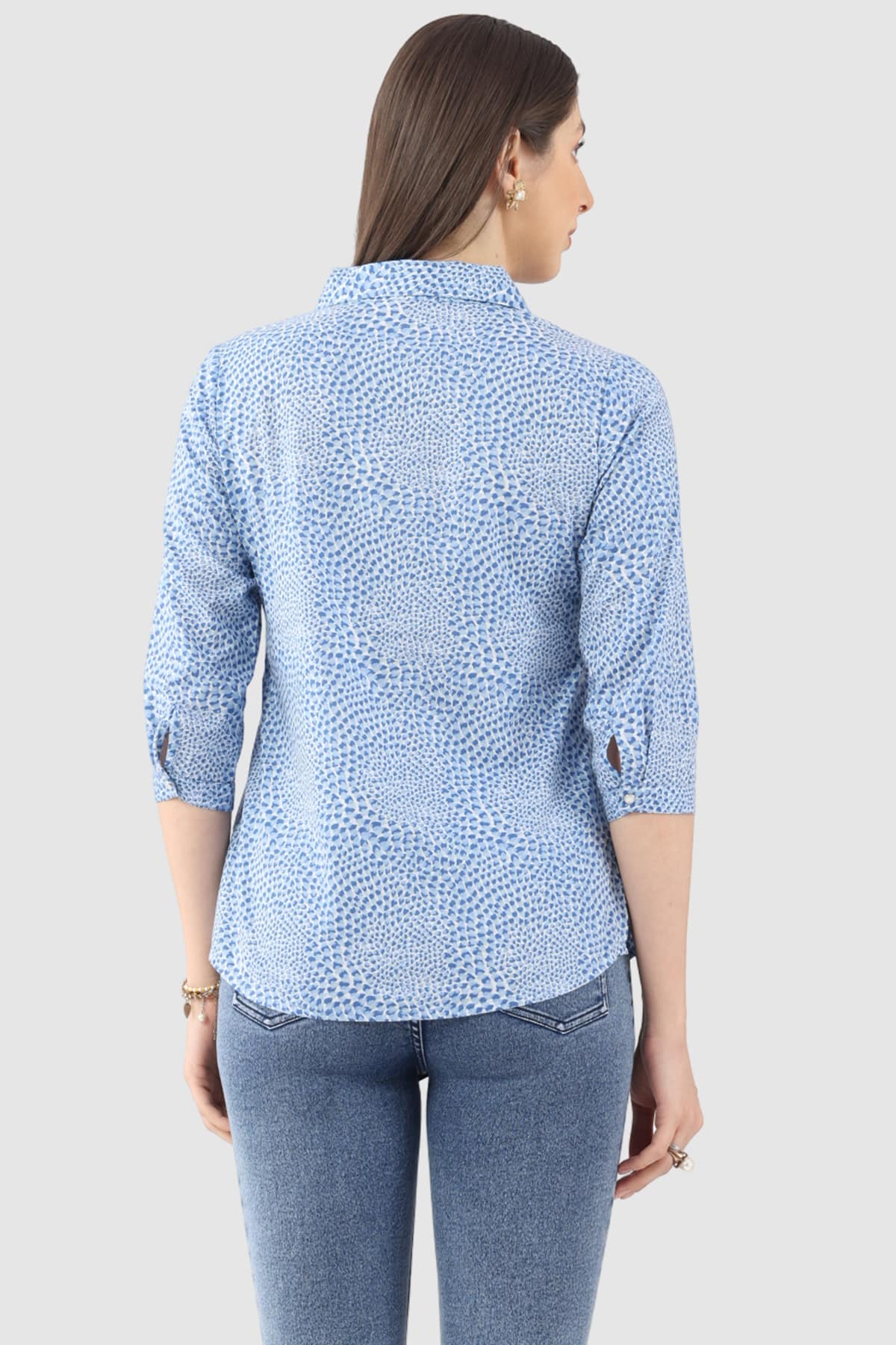 Printed Blue Shirt Women