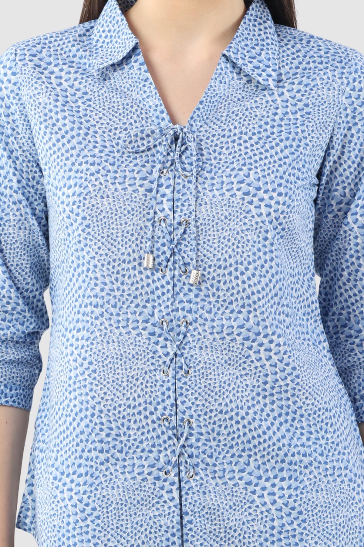 Printed Blue Shirt Women