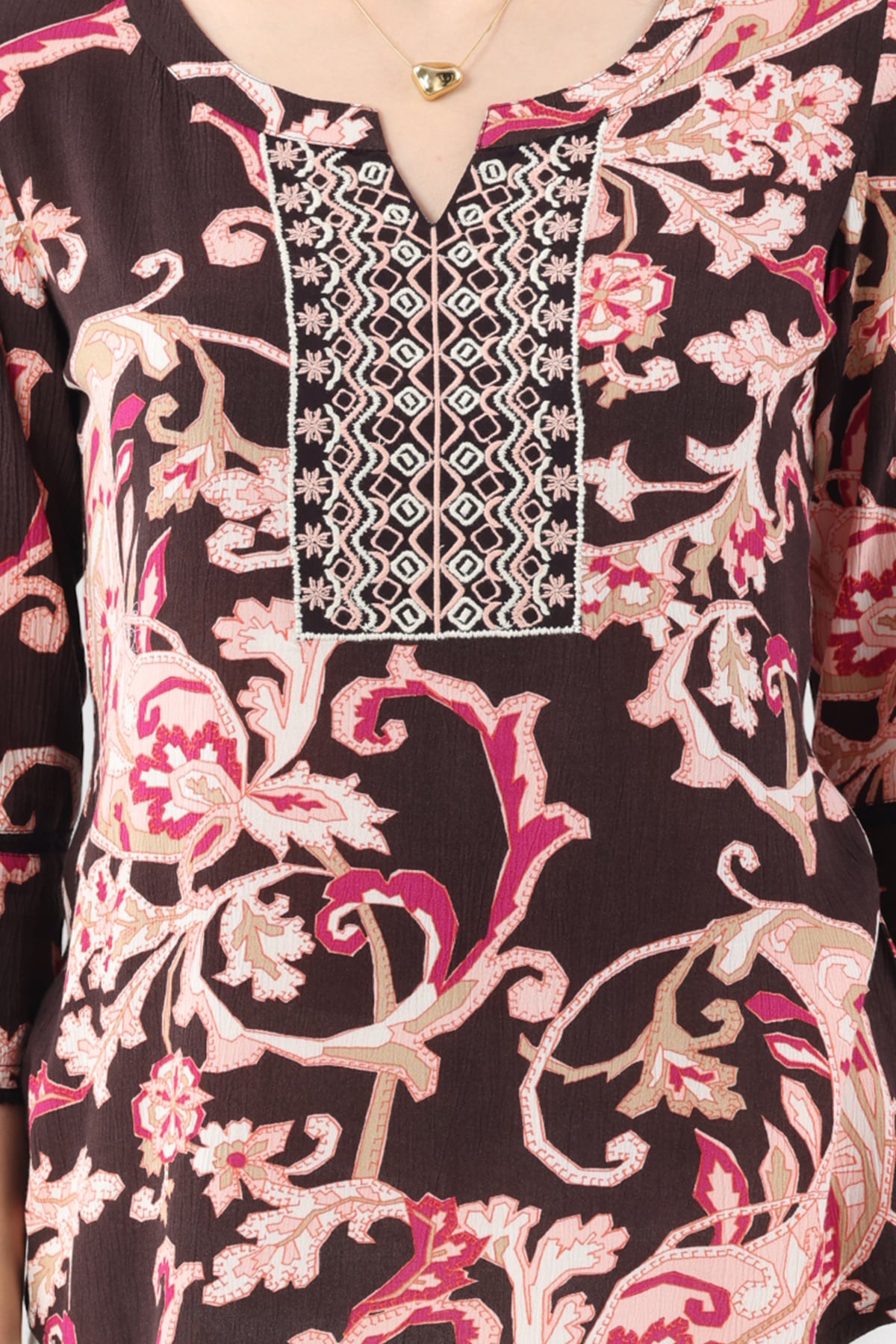 Embroidered Pink Casual Tops Women
