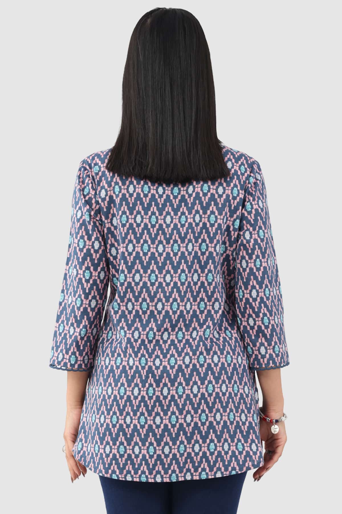 Printed Blue Shirt For Ladies