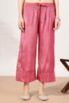 Solid Coral Palazzo Pants For Ladies