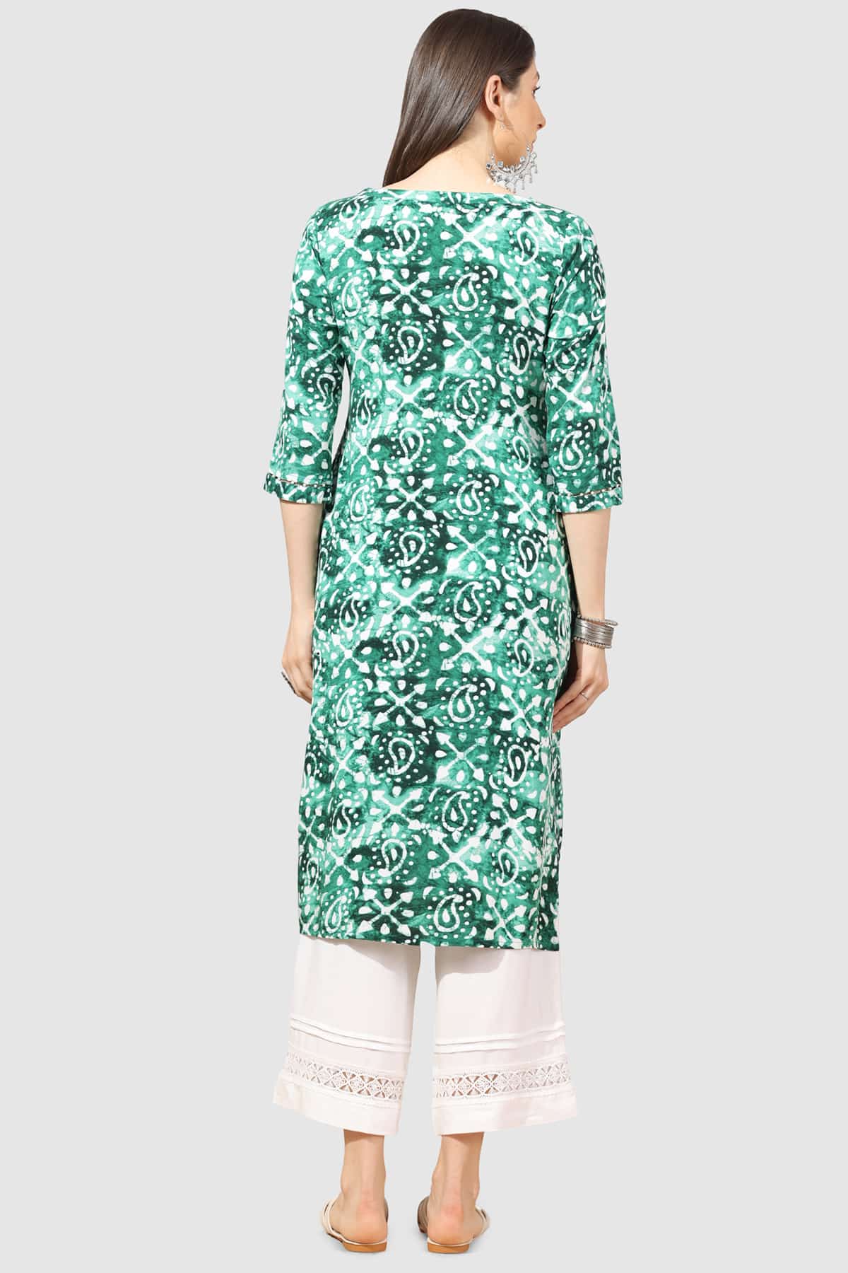 Printed Green Kurta Ladies