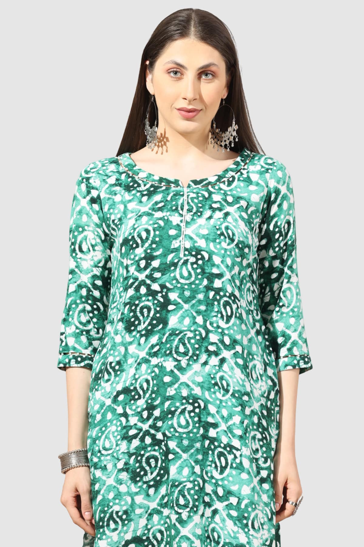 Printed Green Kurta Ladies