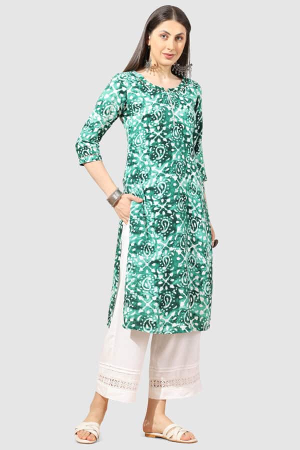 Printed Green Kurta Ladies