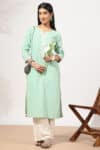 Embroidered Green Kurta For Women