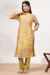Olive Green Printed Kurta For Woman