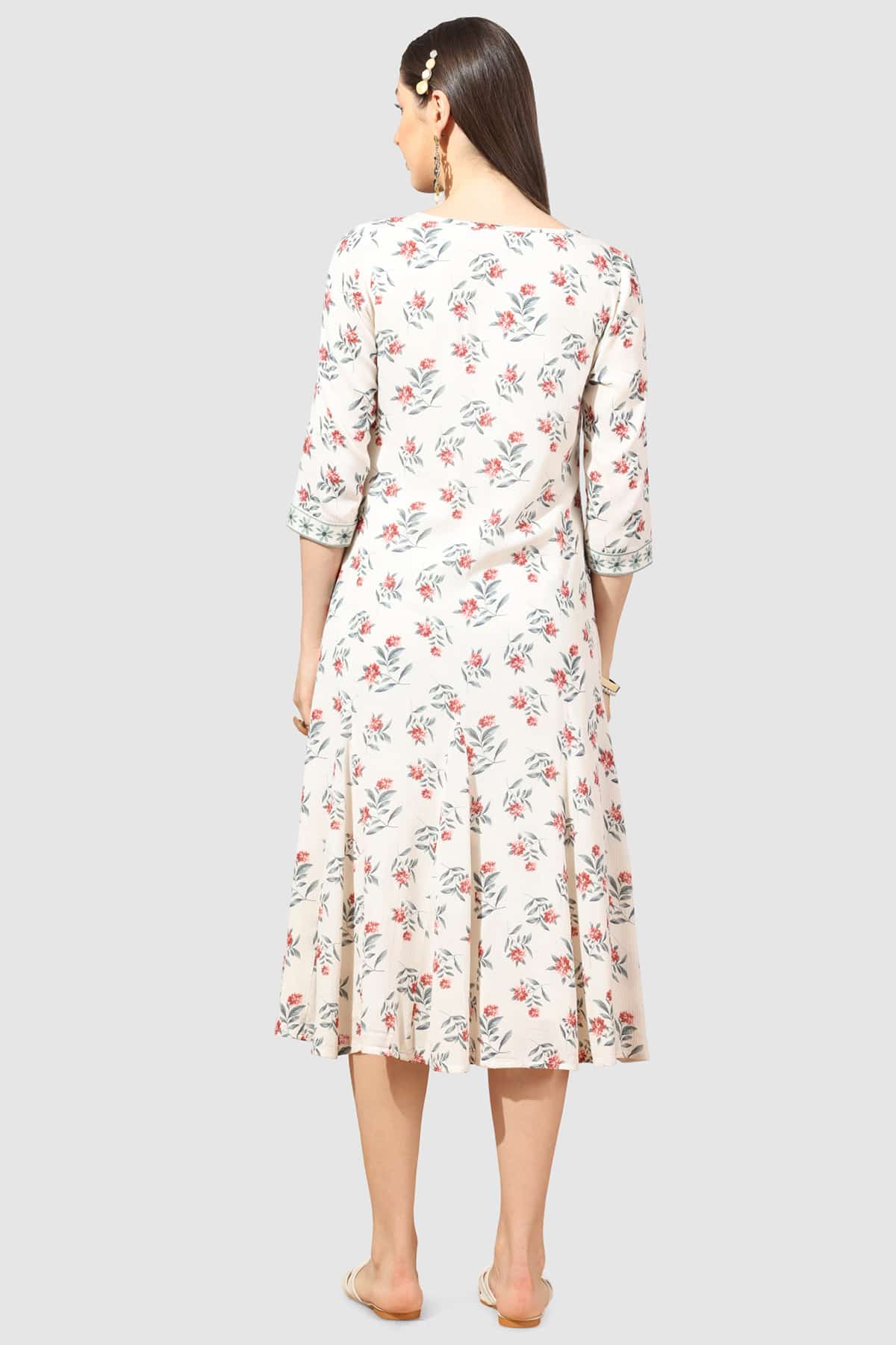 Embroidered White Dress For Women