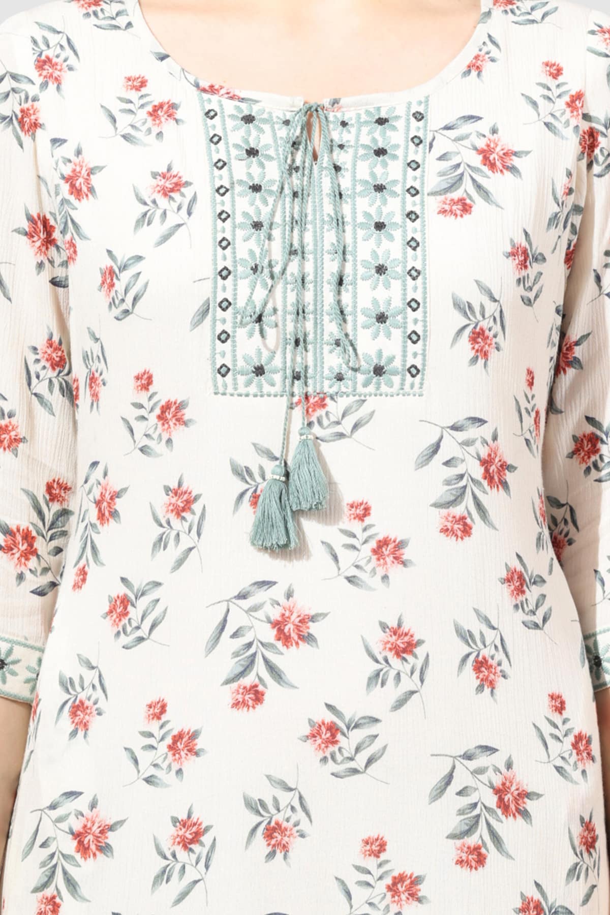 Embroidered White Dress For Women