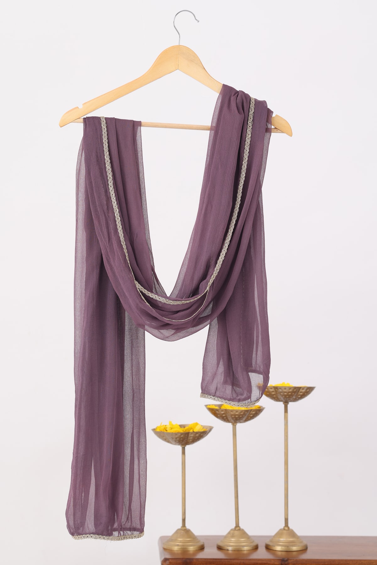 Solid Purple Dupatta For Women