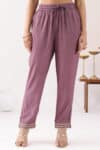 Solid Purple Palazzo For Ladies
