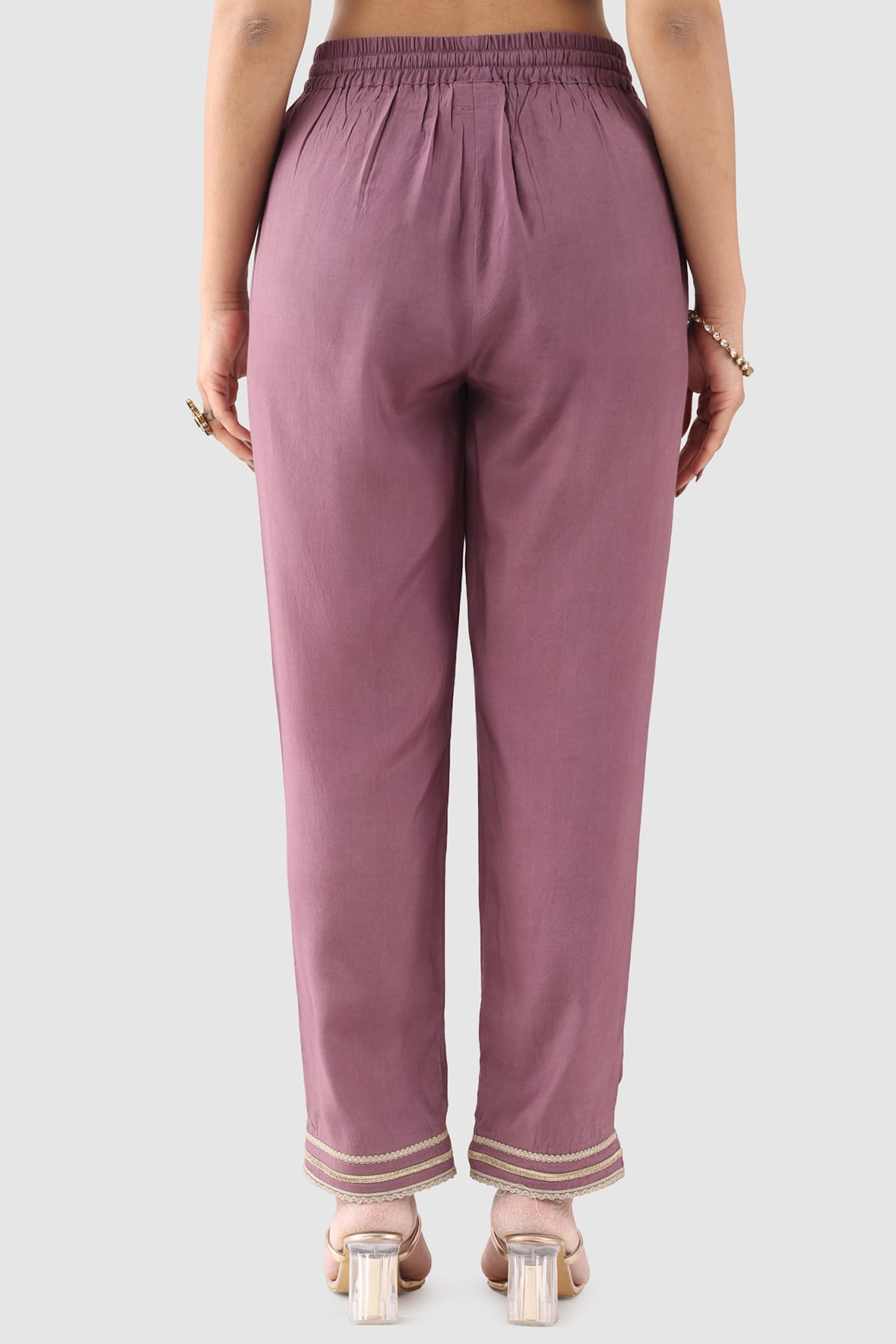Solid Purple Palazzo For Ladies