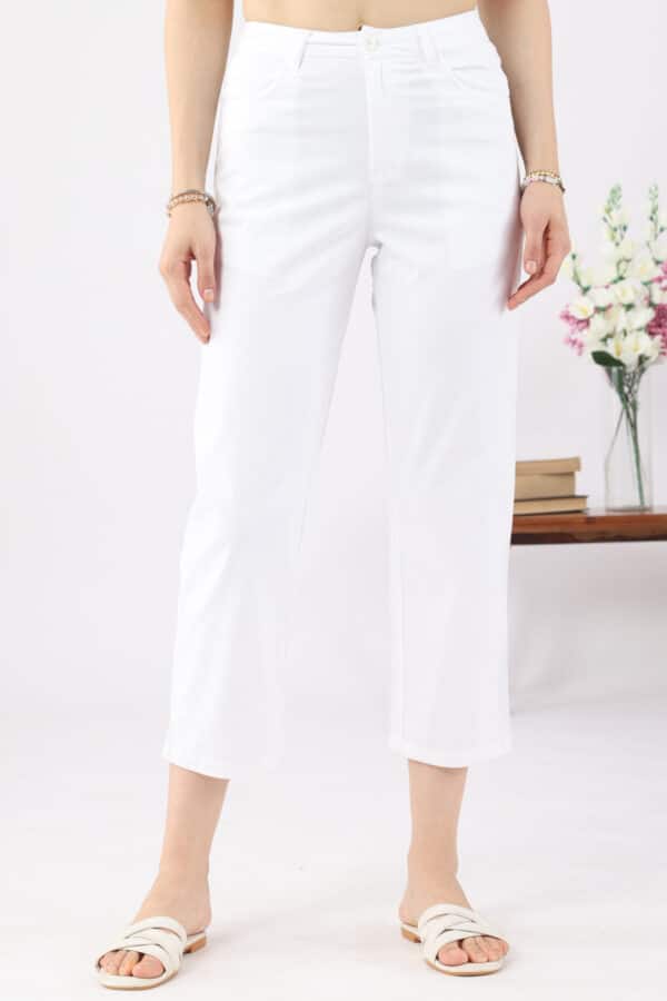 Solid White Pants For Women