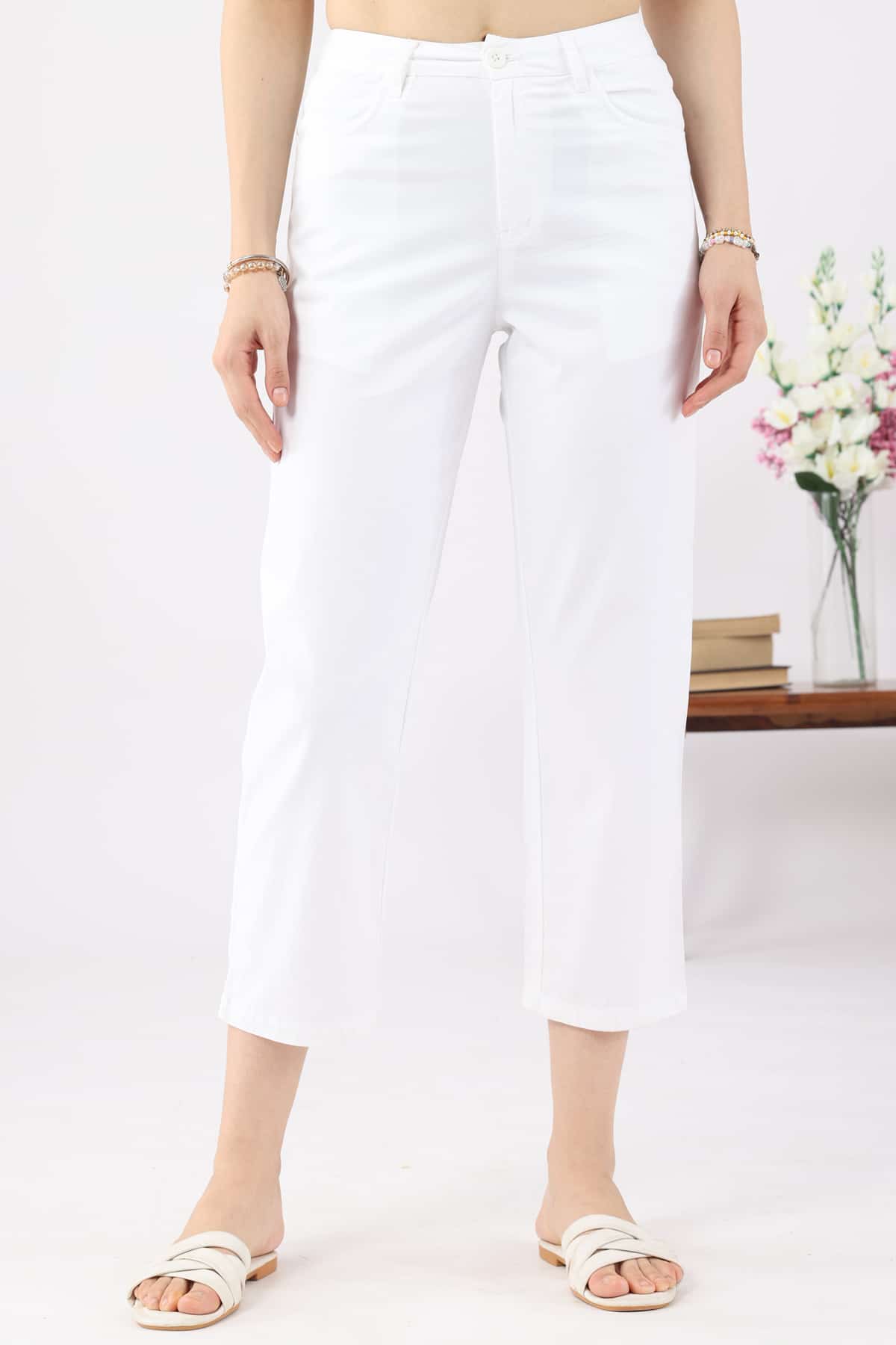 Solid White Pants For Women