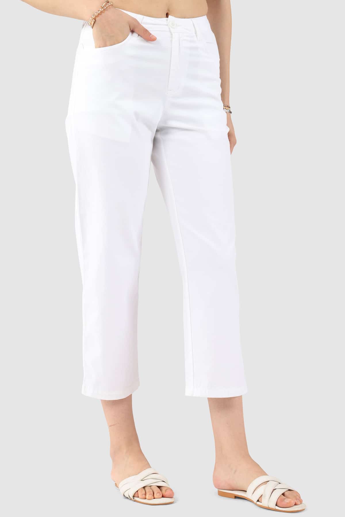 Solid White Pants For Women