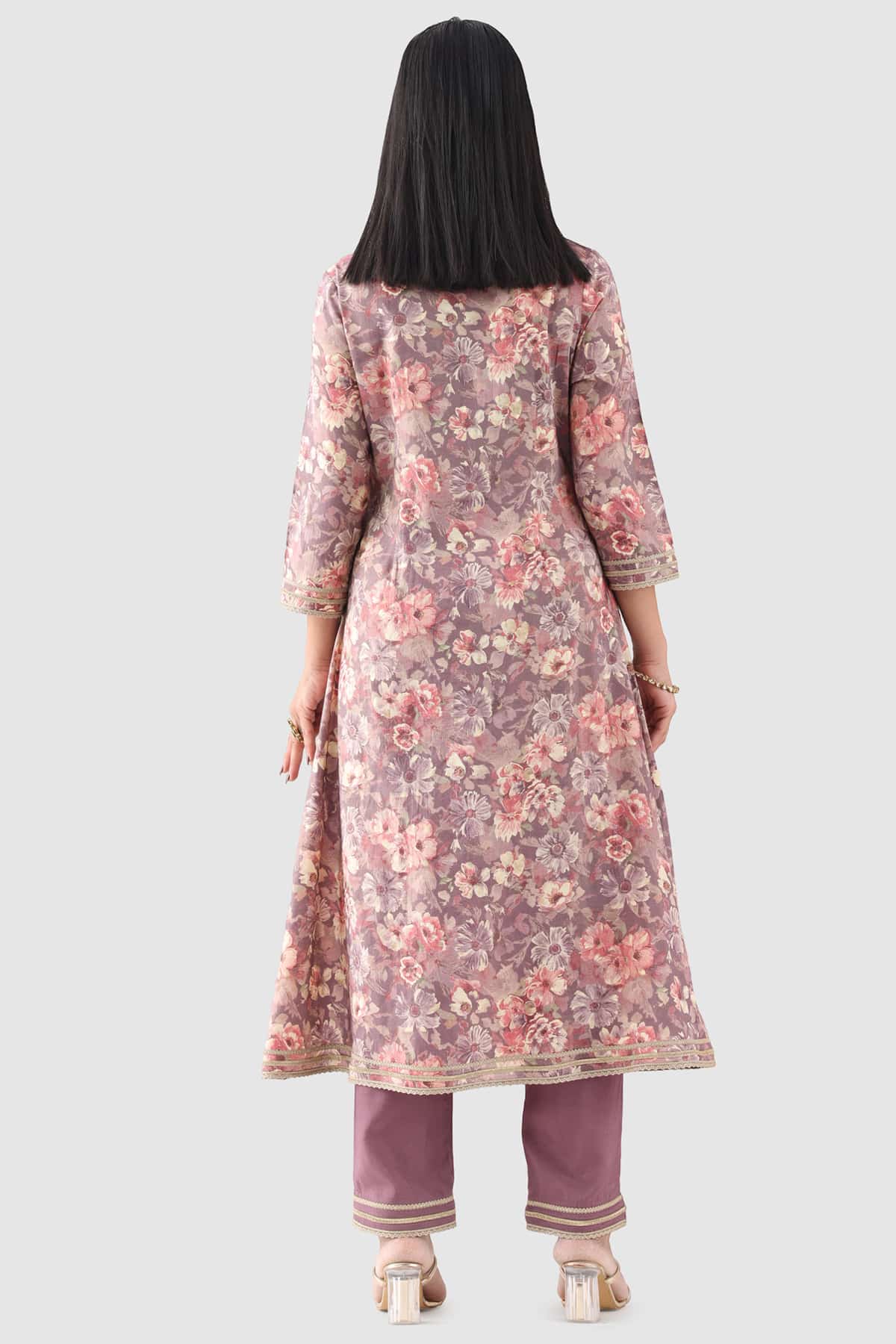 Printed Purple Kurta For Women