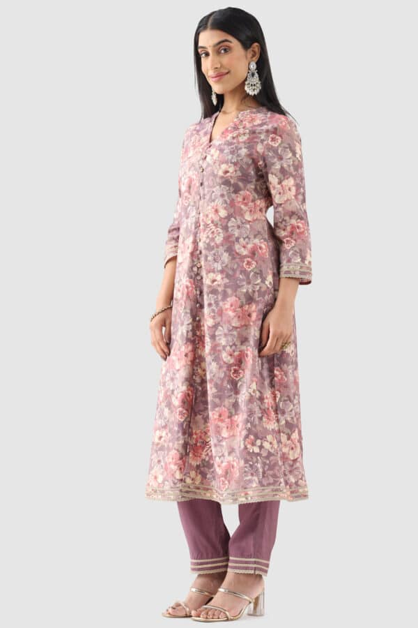 Printed Purple Kurta For Women