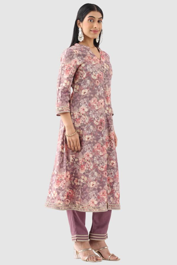 Printed Purple Kurta For Women