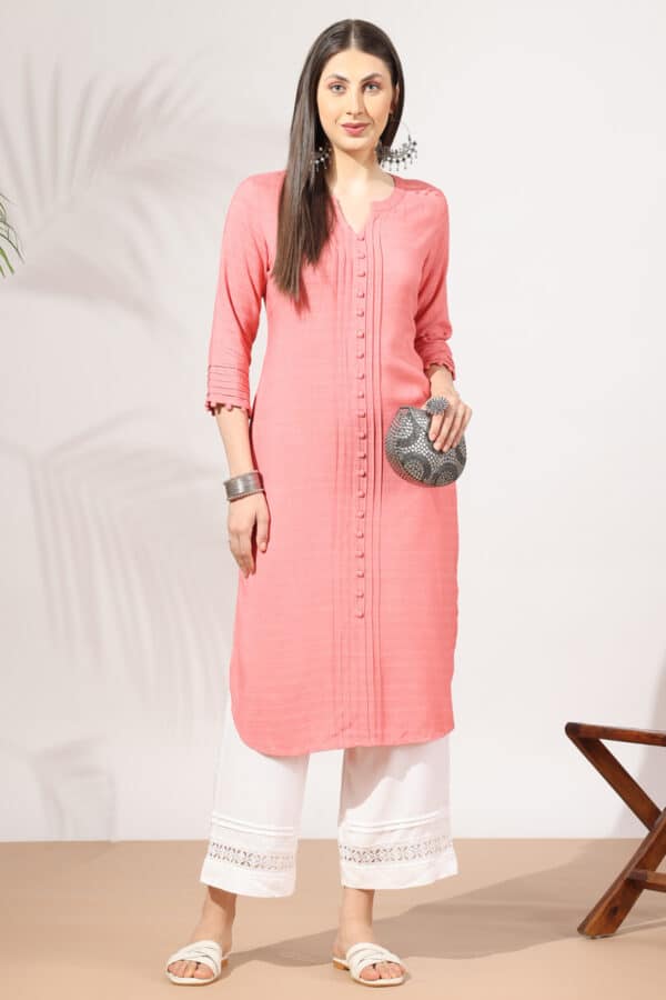 Peach Colour Kurta For Ladies