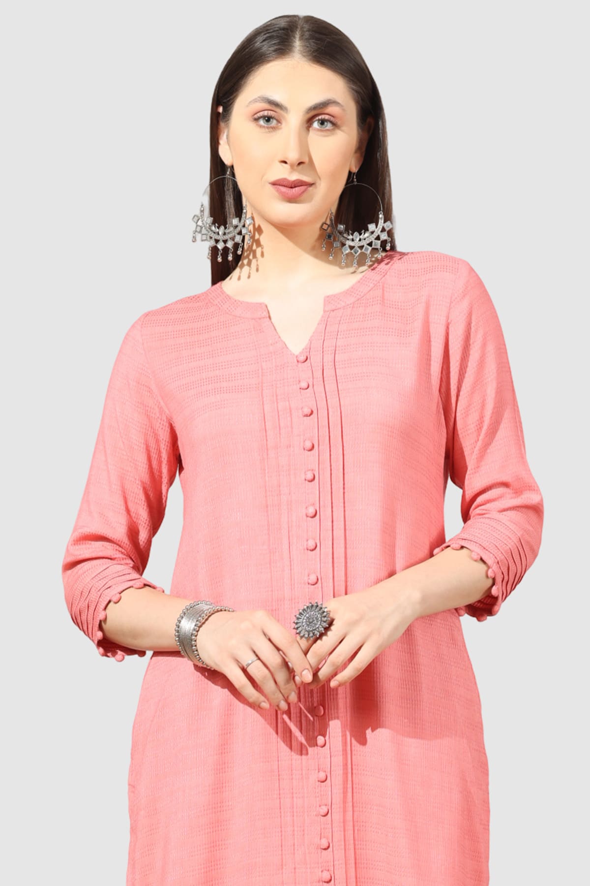 Peach Colour Kurta For Ladies