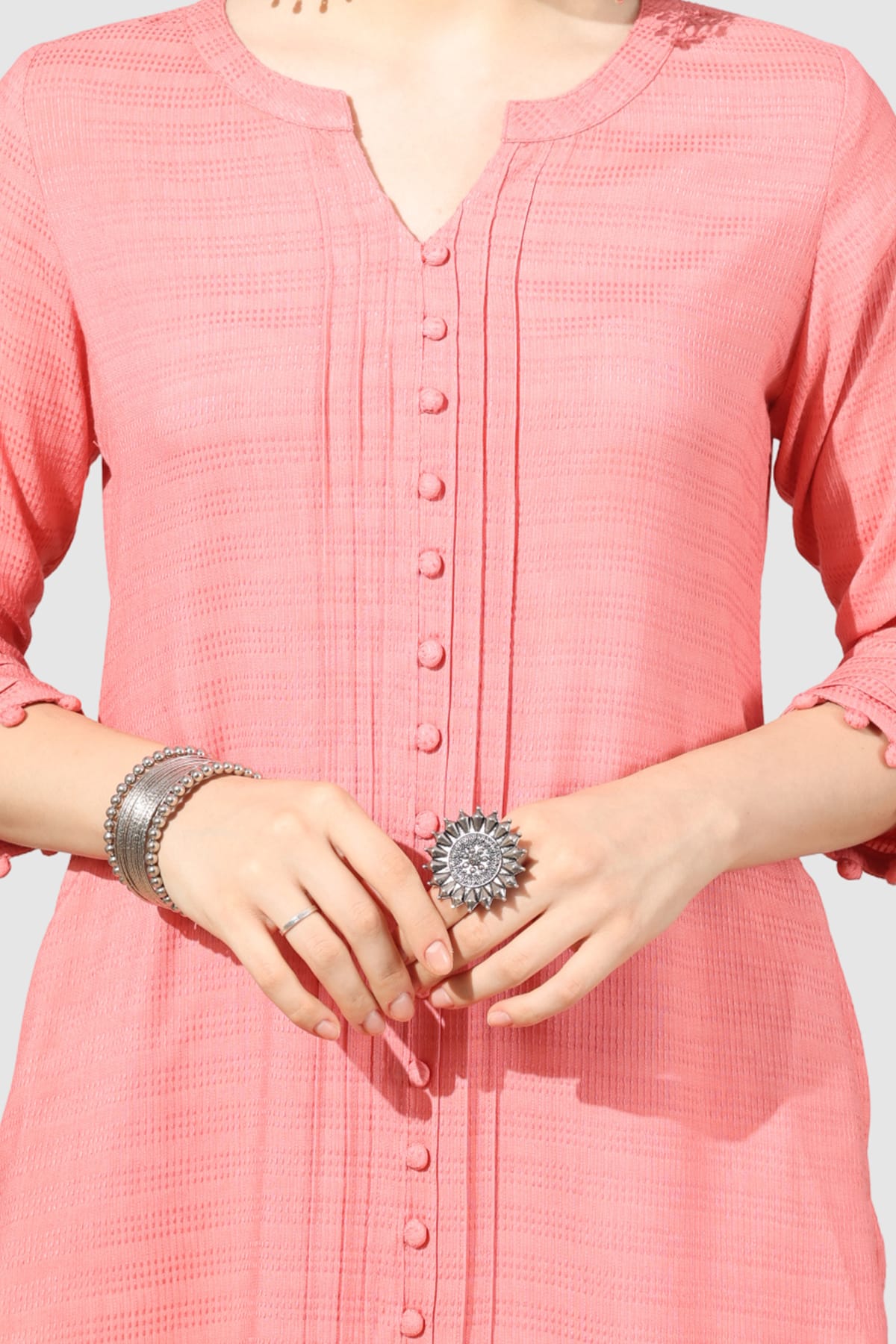 Peach Colour Kurta For Ladies