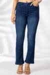 Solid Blue Jeans Bell Bottom Women's
