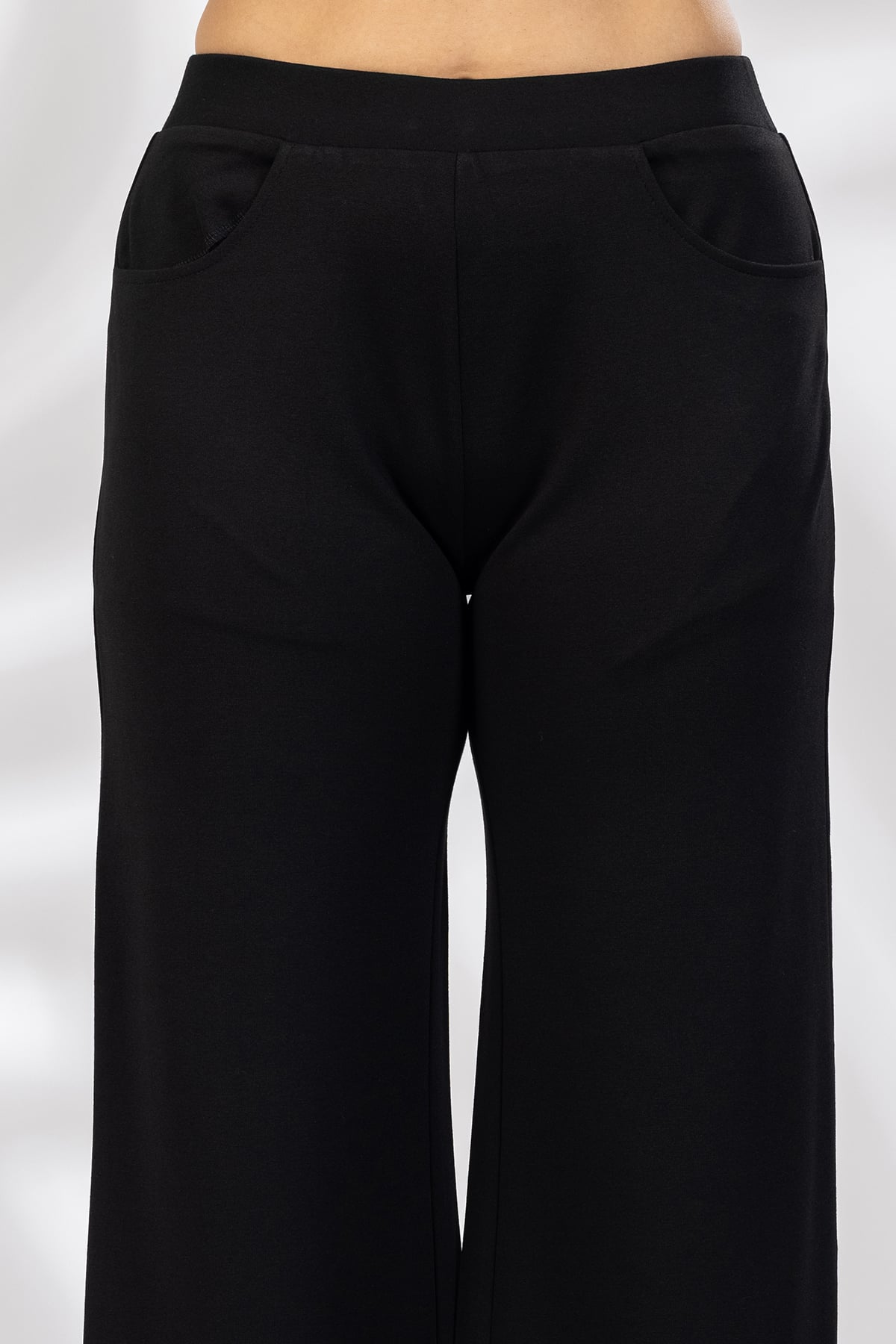 Solid Black Regular Fit Ponty Roma Pant - Image 5
