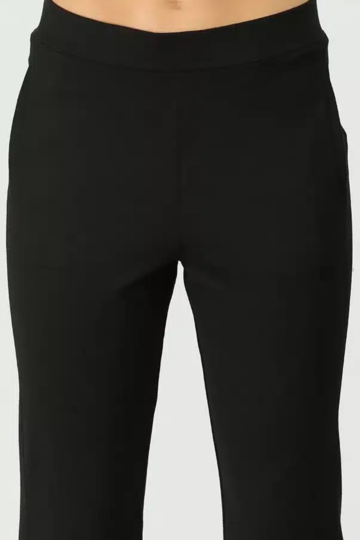 Solid Flared Black Pants For Women