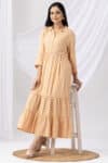 Striped Mustard Dress For Women