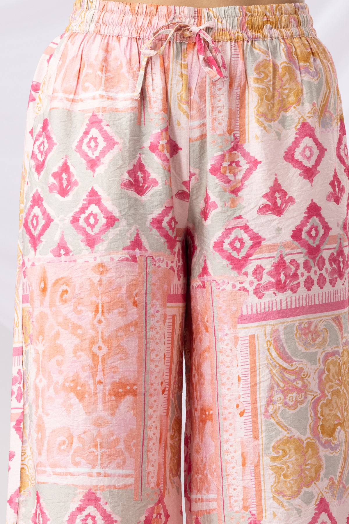 Printed Pink Palazzo Women Pants