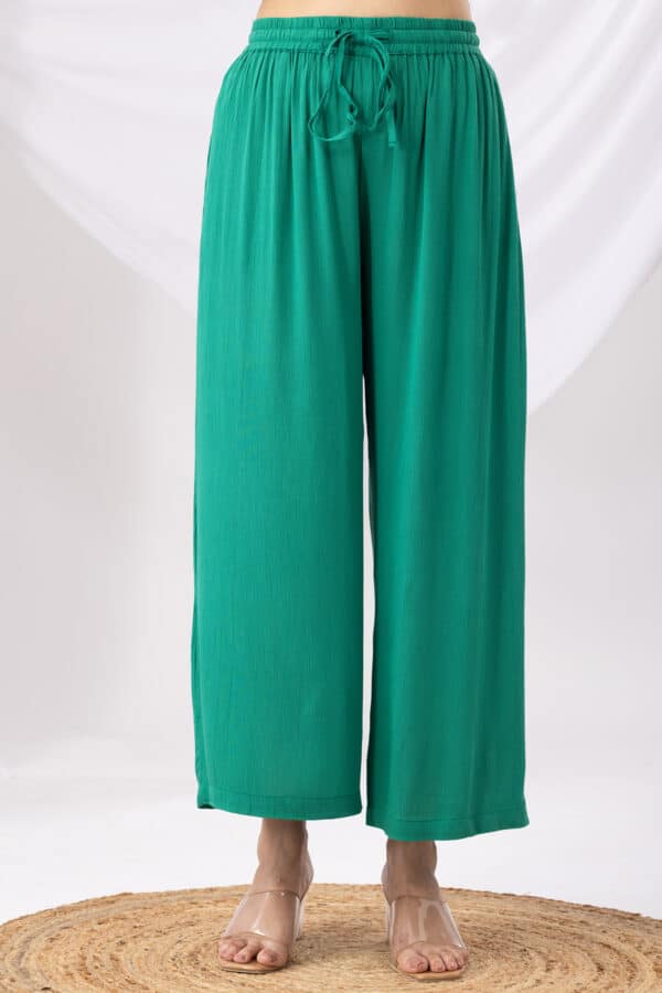 Co Ord Neon Green Viscose Palazzo Pant